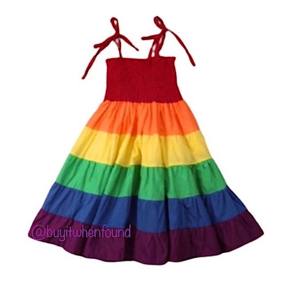 Rainbow Tiered Maxi Spin and Twirl Sun Dress 2T-5T - Picture 5 of 8
